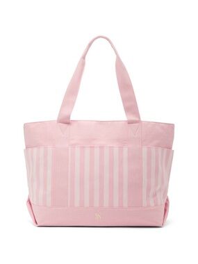 Victoria’s Secret VS Pink White Iconic Stripe Large Tote Bag OS